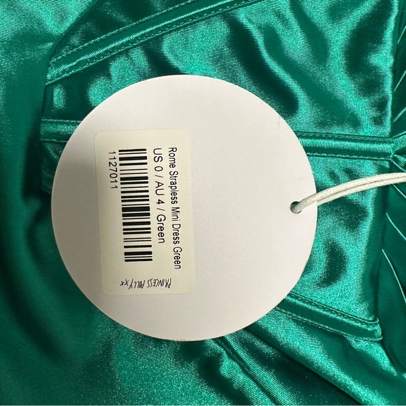 Princess Polly Rome Green Strapless Satin Mini Dress - Picture 4 of 4
